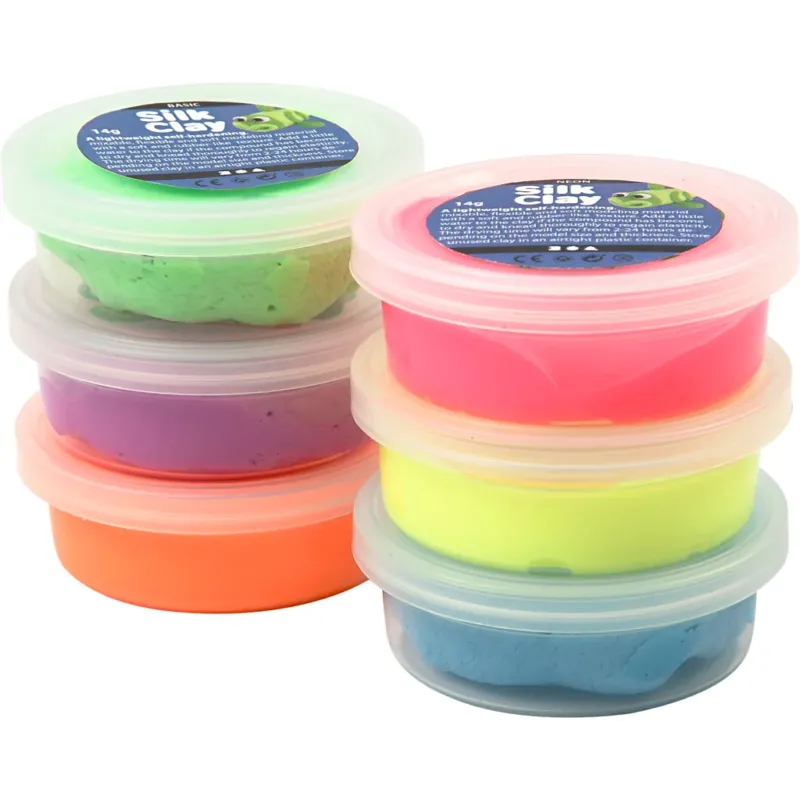 Silk Clay®, neon colours, 6x14 g
