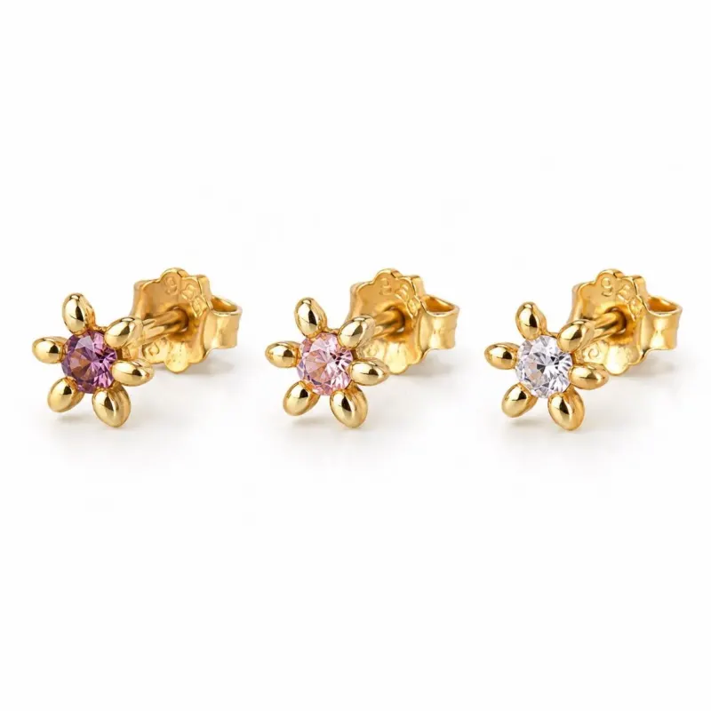 Mix Box GIA Braun, Rosa, Klar 18K vergoldet