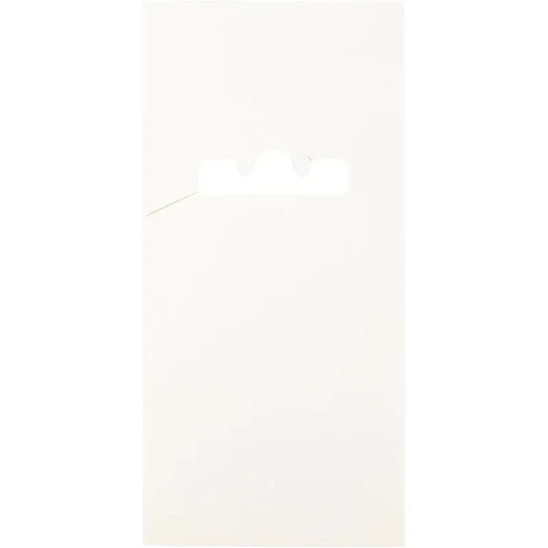 Card for double hooks, L: 123 mm, W: 58 mm, white, 200 pc