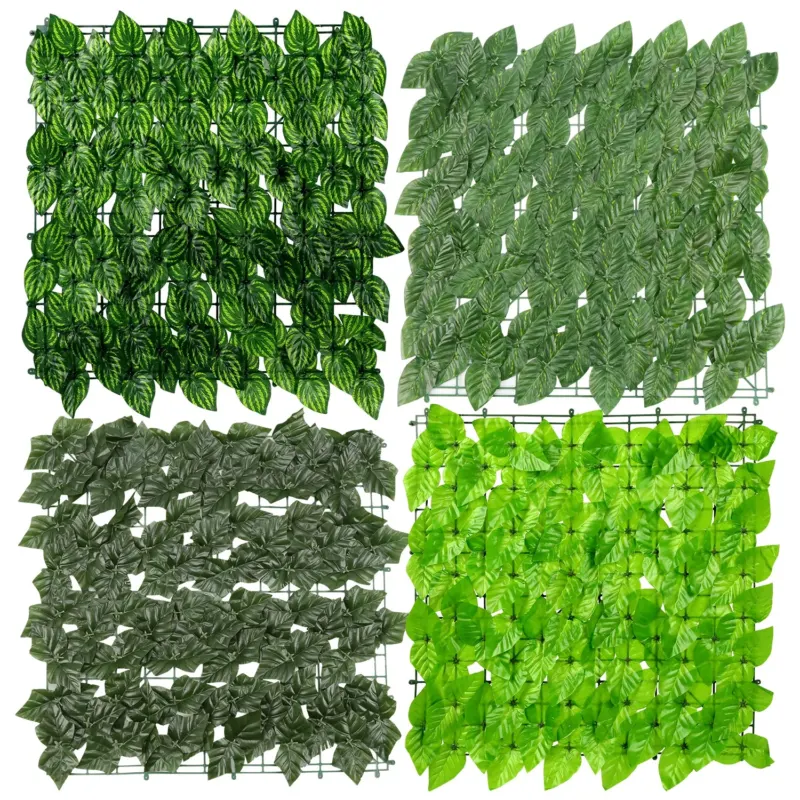 BMOT Künstliche Efeu Hecke Sichtschutz 50*50cm 12 Stück