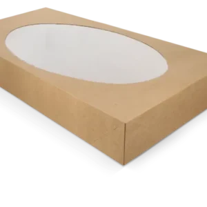 takeaware.nl Cateringdozen Cateringdozen kraft groot met venster 56x32x8cm BIO