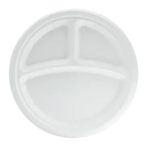 Plate Sugarcane Ø26cm 3-compartment (500 pcs)