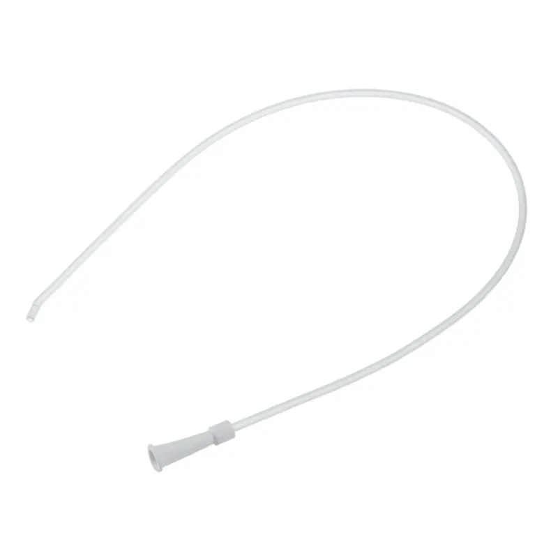 Der B. Braun Absaugkatheter Typ „Ideal“ der B. Braun Deutschland GmbH & Co. KG ist ein weißer Katheter mit flexiblem, gebogenem Design, mit einem verjüngten Ende zum Einführen und einer trichterförmigen Öffnung, geeignet für den Einsatz in verschiedenen medizinischen Einrichtungen.