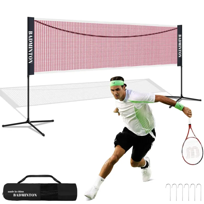 BMOT Badmintonnetz mit Gestell Tragbares Volleyballnetz 3.1m/ 4.1m/5.1m