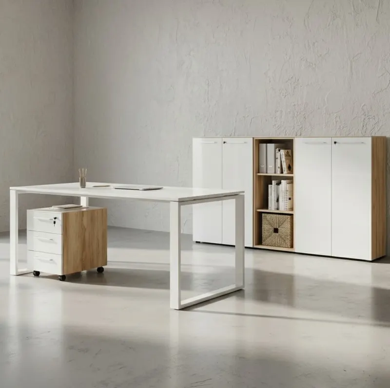 Büro-Set 5-teilig - Glasfront Soft-Close Modern Büromöbel_#sku_BARK8058_242#