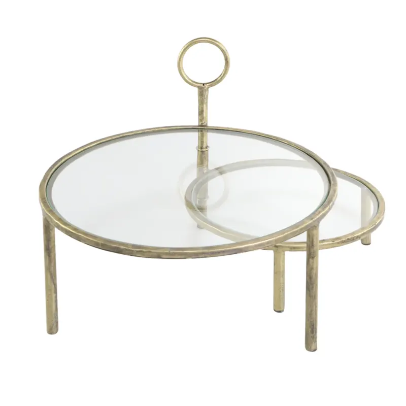 Aufsatz m. 2 Tabletts - Messing - Chic Antique