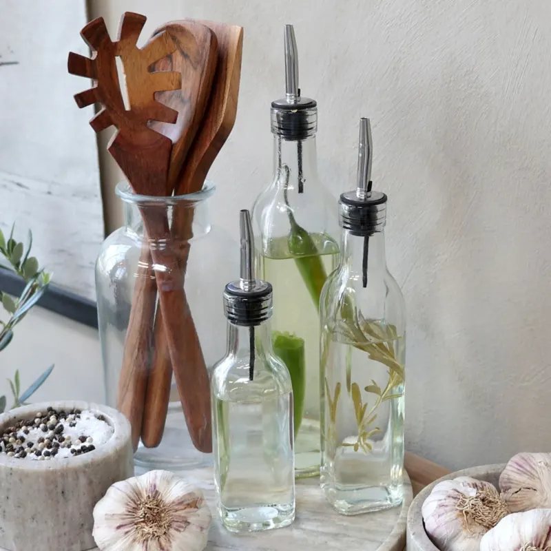 Ölflaschen mit Ausgießer, 3er-Set - Chic Antique