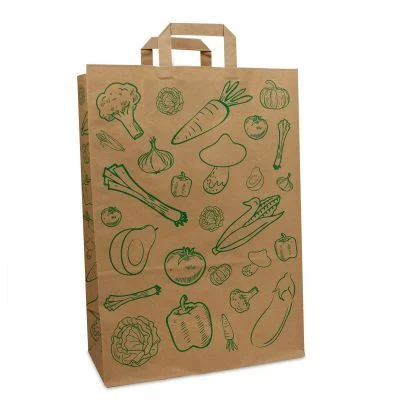 Kraftpapiertaschen FSC® - Gemüse 32+16x45 cm Braun (250 Stück) [FP-DPL056]