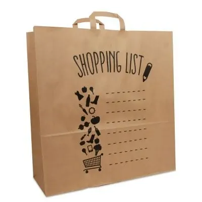 Kraftpapiertaschen - Shopping List 45+17x47 cm Braun (150 Stück) [FP-DPL060]