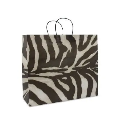 Papiertragetaschen mit gedrehte Griffe 45+16x39 cm Zebra (100 Stück) [FP-DPT033]