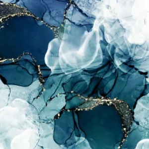 Duschrückwand-Tiefblaues Fluid-Art Design