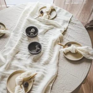 Round Stonewashed Linen Tablecloth Epic Linen
