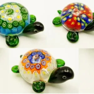 Glasfigur Schildkröte Höhe ca. 5,5cm/ Länge ca. 11cm Bunt Handarbeit
