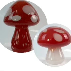 Glas Pilz Rot/Weiß Gartendeko Handarbeit
