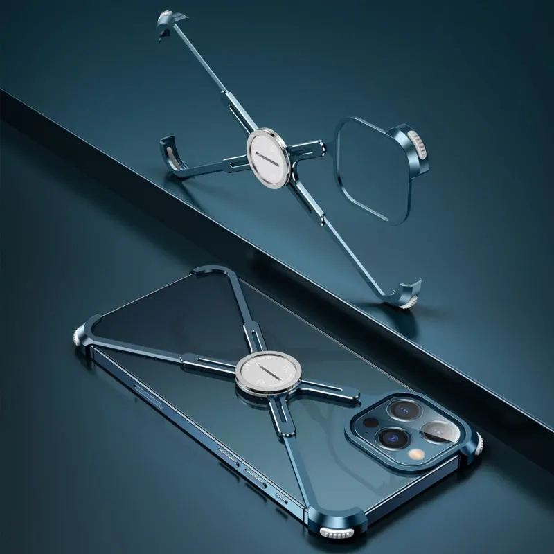 X Shaped Metal iPhone Back Cover Case - Image 0