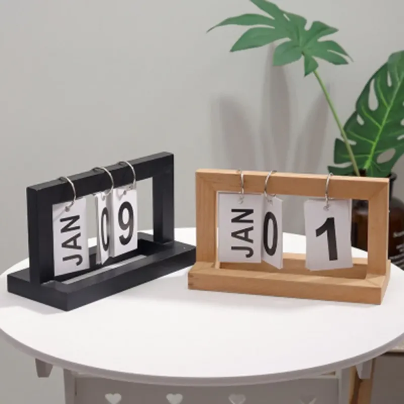 Wooden Flip Desktop Daily Calendar - Image 0