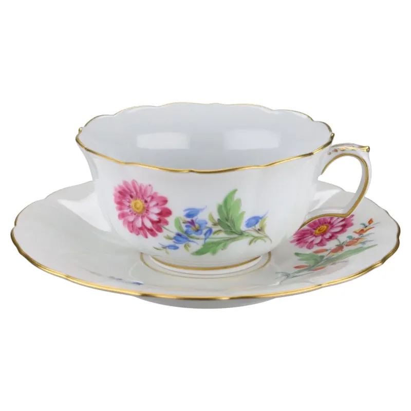 Teetasse mit Untertasse Aster rosa