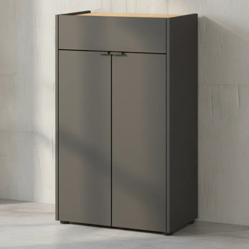 Kratzfeste Kommode in Navarra-Eiche mit Schublade - AVIS Serie von Kadima Design_Farbe_ Grau-Beige_ Größe_ 60x34x98 cm_#sku_BARK4499_549#
