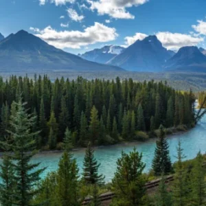 Küchenrückwand-Kanada Nationalpark Natur Zug Gleisen