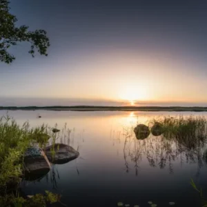 Küchenrückwand-Landschaft in der Dämmerung - Sonnenuntergang