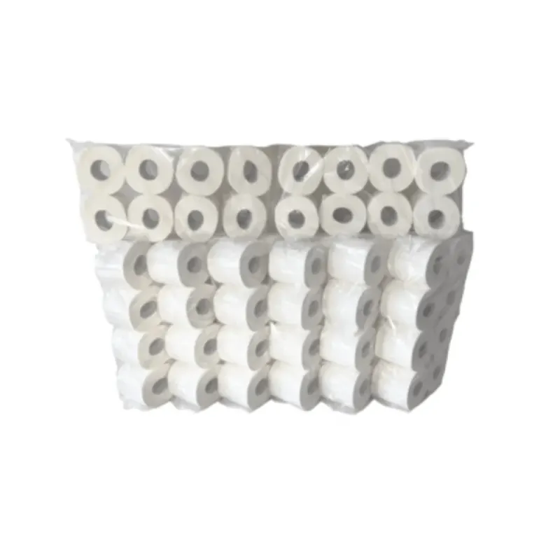 Ein Großpaket mit mehreren Rollen Papernet Toilettenpapier 416640, angeordnet in drei Lagen. Die 3-lagigen Rollen, hergestellt von Sofidel Germany GmbH aus recyceltem Papier, sind in einer durchsichtigen Kunststoffverpackung verpackt.
