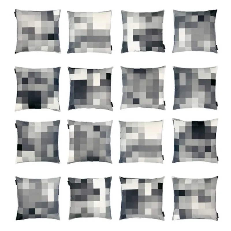 PIXEL CUSHION LUNA - monochromes Kissen - 50x50 cm - 100% Trevira CS | Cristian Zuzunaga