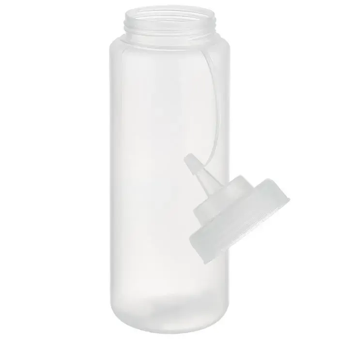 Quetschflasche mit Schraubdeckel & Verschlusskappe Ø 8 cm 1.025 ml Polyethylen transparent - CPGASTRO