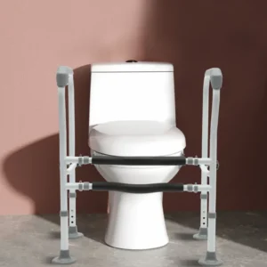 Adjustable Height Toilet Elderly Care Comfort Safety Rails - Image 0