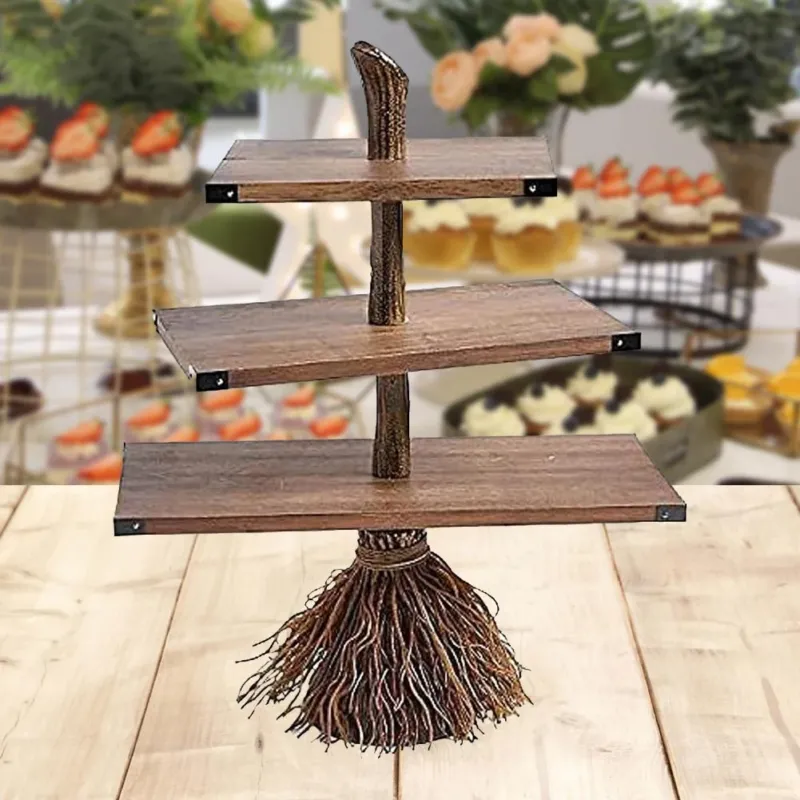 3-Tiered Witch Broom Shape Stand - Image 0