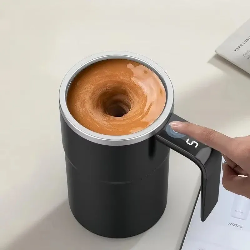 Digital Temperature Display Self Stirring Coffee Mug - Image 0