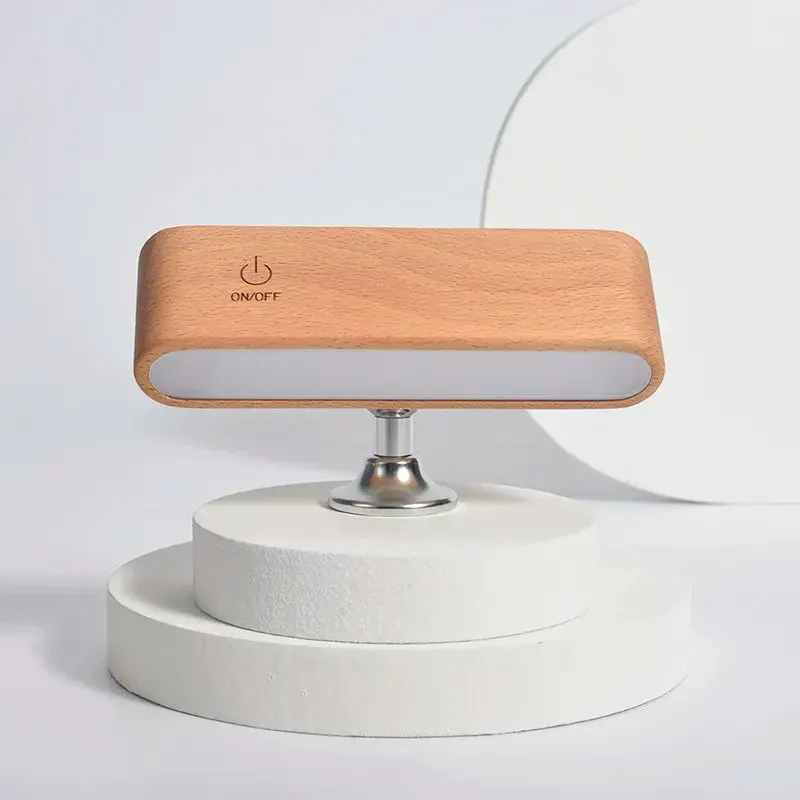 Rotatable Magnetic Wooden Rechargeable LED Night Lamp - Image 0
