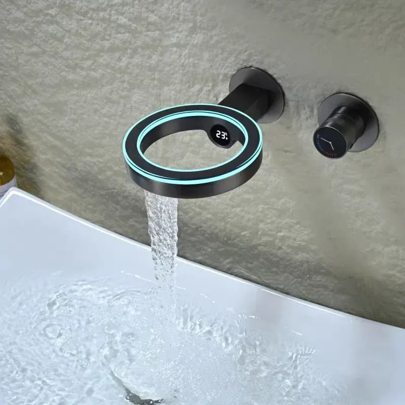 Ring-Shaped LED Elegant Smart Digital Bathroom Faucet - Image 0