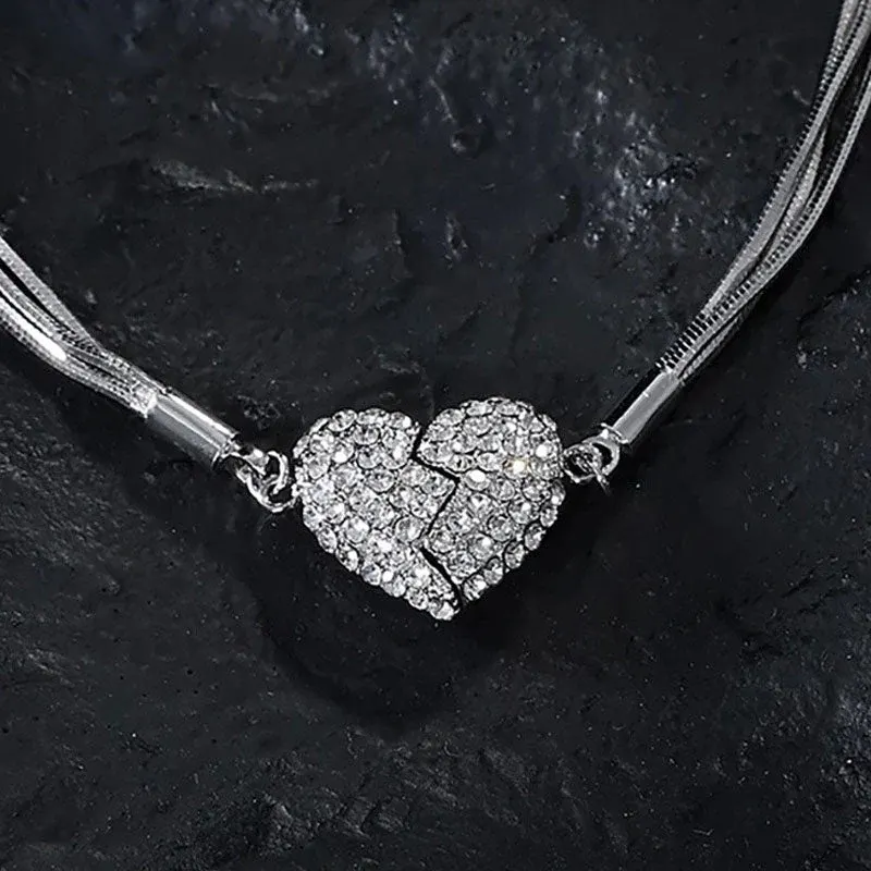 Ice Love Magnetic Zircon Heart Necklace - Image 0