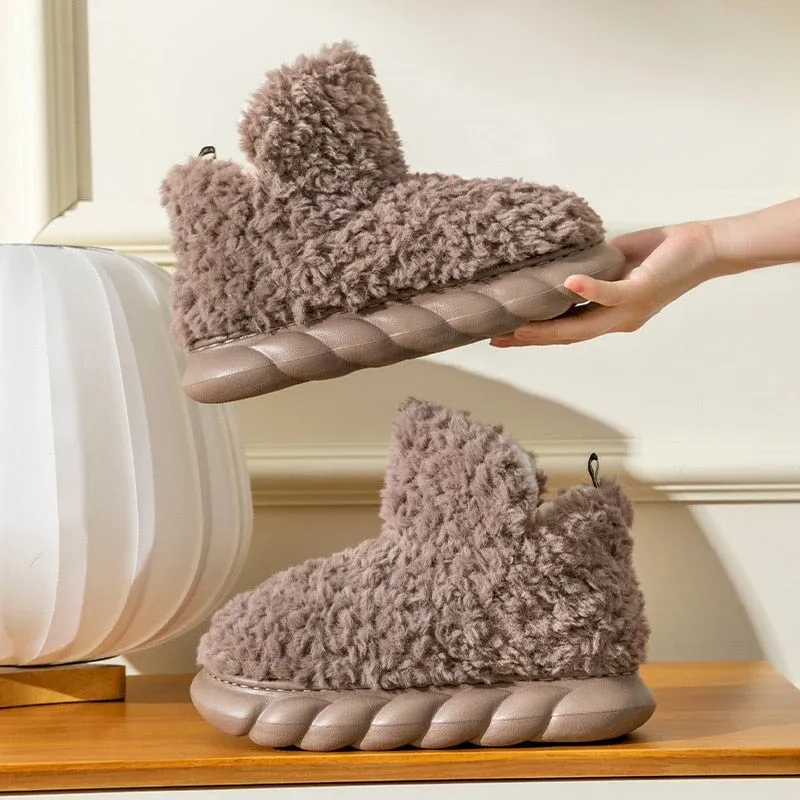Fluffy Cozy Woman Warm Home Boots - Image 0