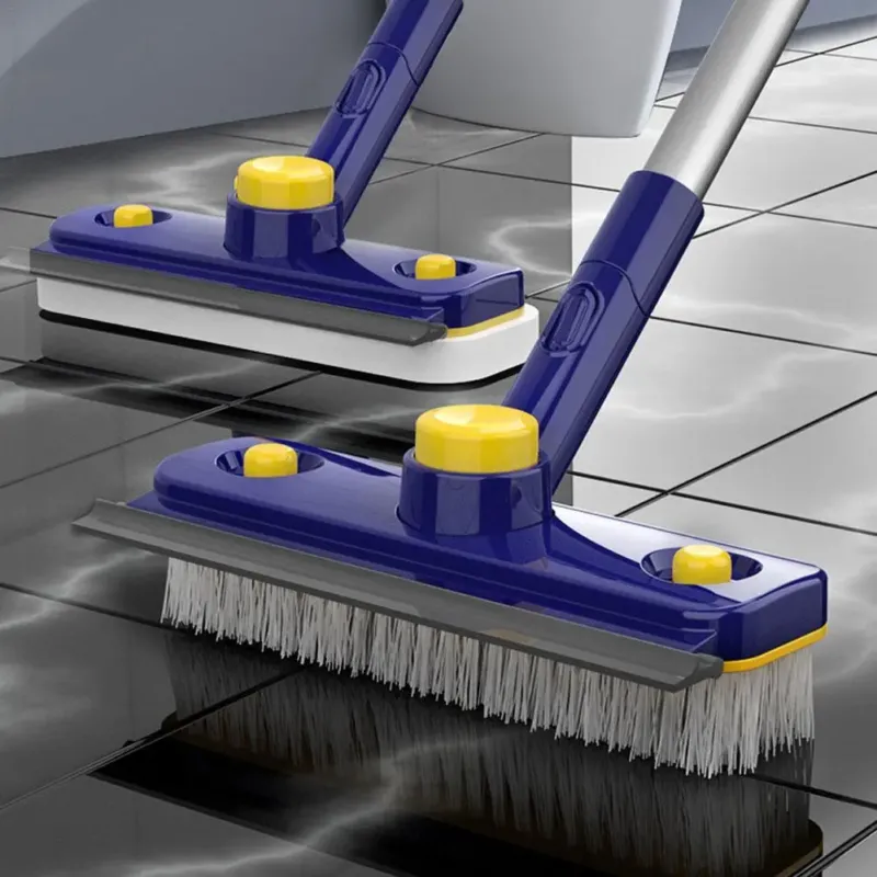 2in1 V-Shaped Long Handle Floor Scrub Edge Cleaner Brush - Image 0