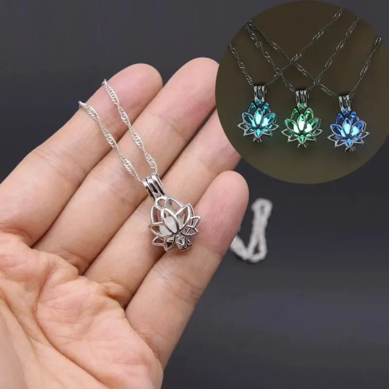 Mystic Moon Glow Lotus Necklace - Image 0