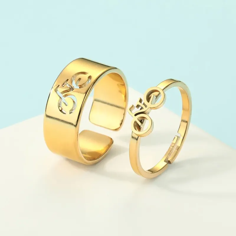 2pcs Together Forever Couple Rings - Image 0