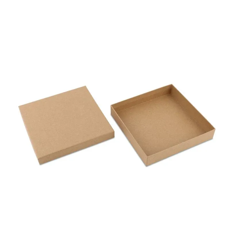Kraft Gift Boxes with Lids 17,7x17,7x3,2cm Brown