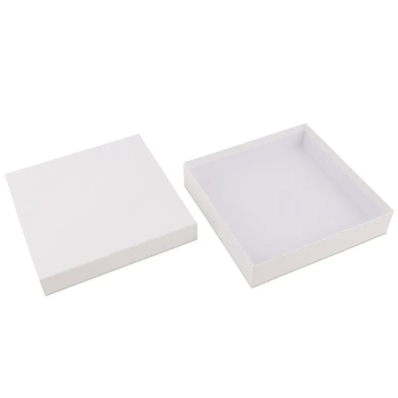 Kraft Gift Boxes with Lids 20,7x20,7x4,3cm White