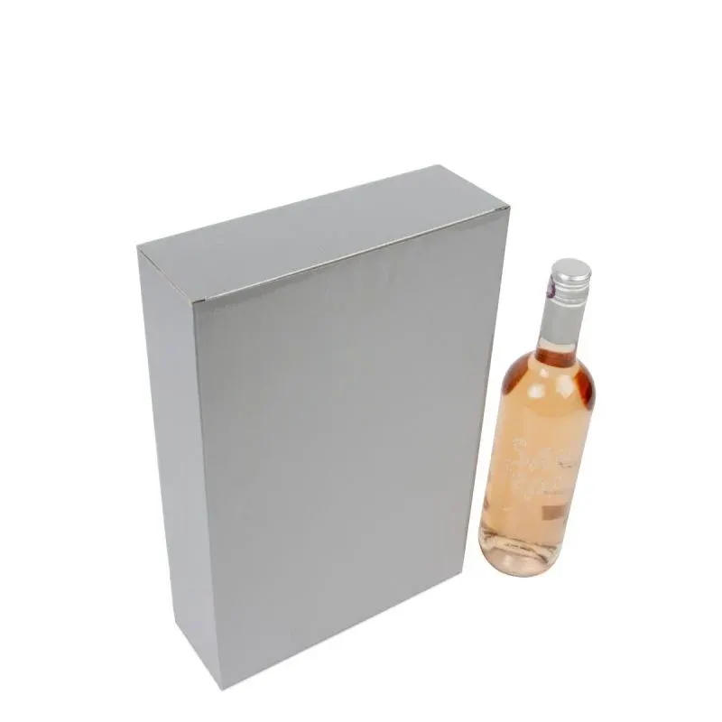 Karton-Weinflaschenboxen 24x8x36 cm Silber (30 Stück) [FP-VWL006]