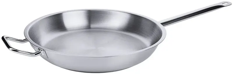Edelstahl Bratpfanne mit Rohrgriff & Schüttrand mit Gegengriff 36-40 cm - CPGASTRO