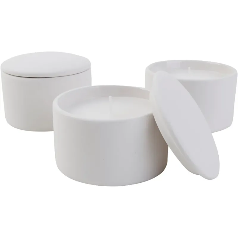 Glass candle jar incl. candle, size 9x9x6,7 cm, 12pc