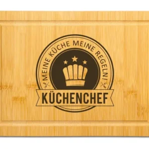 Bild: Bambus Schneidebrett - Küchenchef - Meine Küche Meine Regeln.