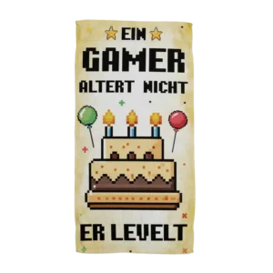 Bild: Ein Gamer altert nicht er levelt (Pixel Style) - Handtuch & Strandtuch.