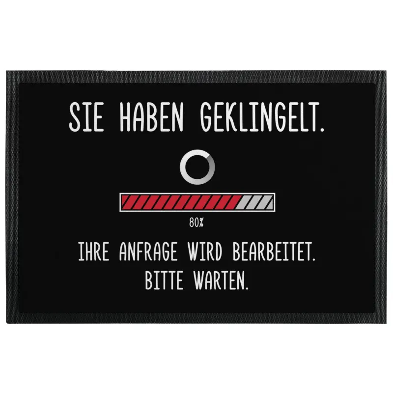 Bild: Fußmatte mit Gummilippe - Sie haben geklingelt. Ihre Anfrage wird bearbeitet. Bitte warten..