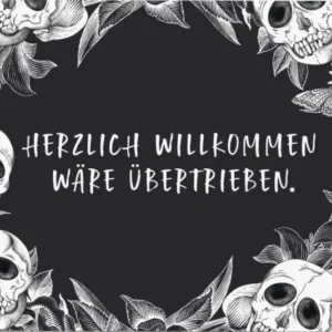 Bild: Fußmatte Totenkopf - Herzlich Willkommen wäre übertrieben!.