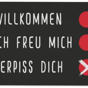 Bild: Fußmatte - Willkommen, Ich freu Mich, Verpiss Dich.