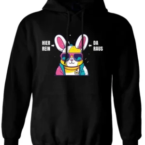 Bild: Hoodie - Hier rein, da raus (Hase).