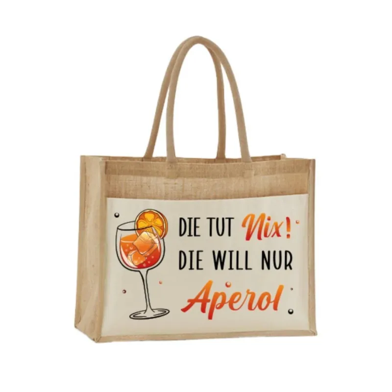Bild: Jutetasche - Die tut nix! Die will nur Aperol..