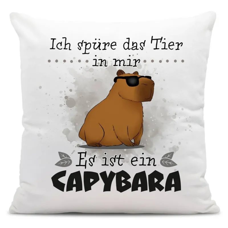 Bild: Kissen - Ich spüre das Tier in mir. Es ist ein Capybara.